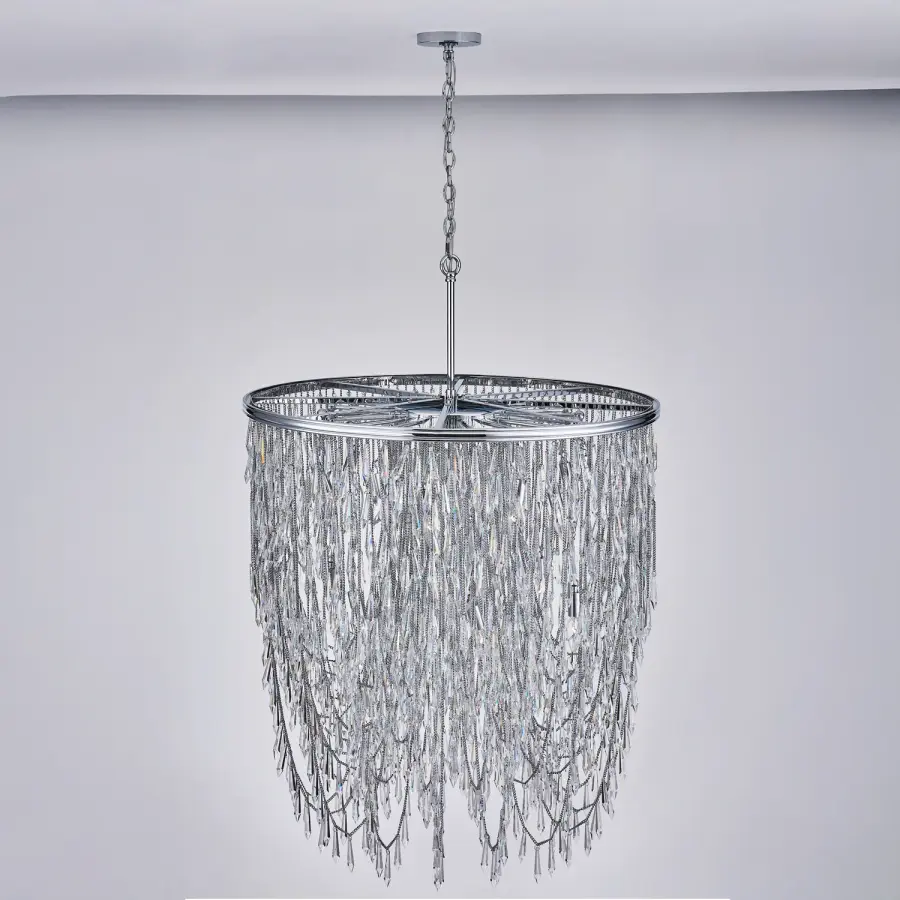 Stunning Boho Glam Crystal Chandelier with Dramatic Fringe Design - Image 2