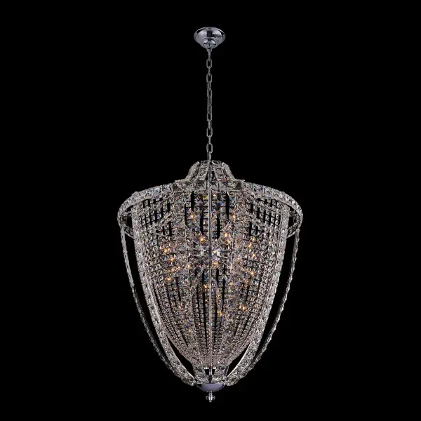 Scudo 39" Crystal Pendant in Polished Chrome - Image 1