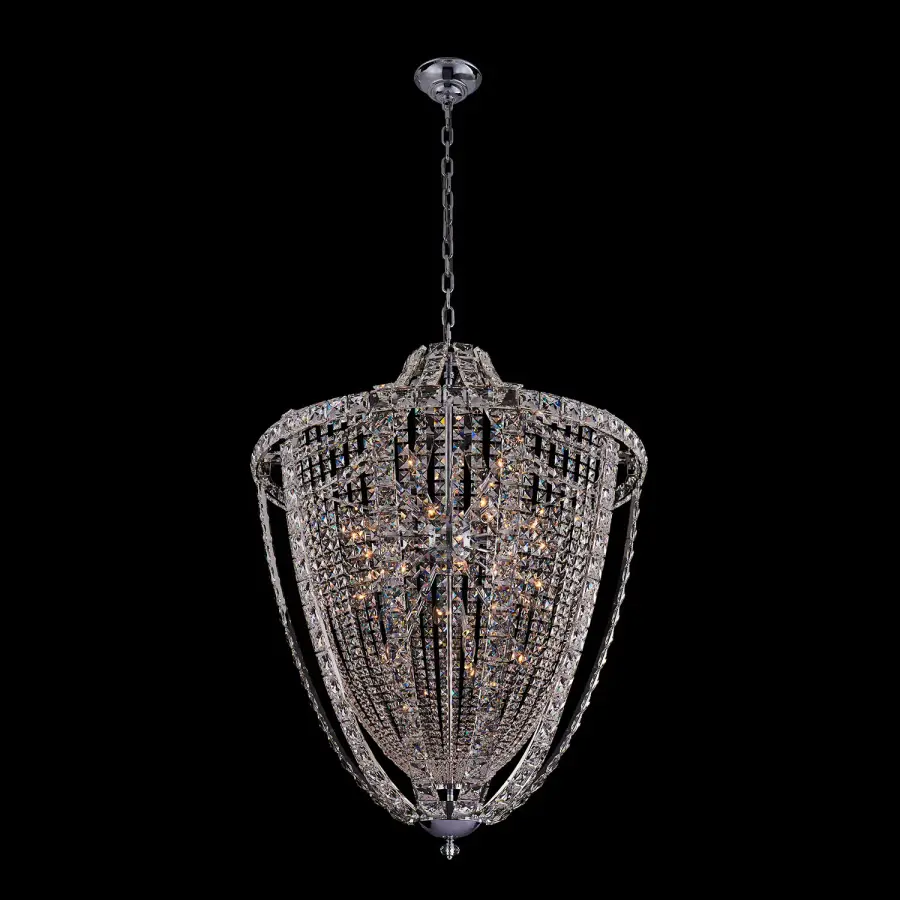 Scudo 39" Crystal Pendant in Polished Chrome - Image 1