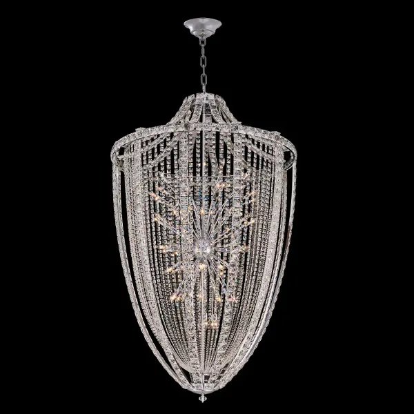 The Scudo 59" pendant makes an unforgettable impression with its massive scale and timeless crystal design. Perfect for grand foyers and high-ceiling spaces, this showstopping fixture combines traditional elegance with transitional appeal.
