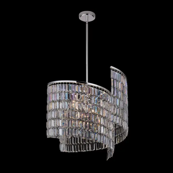 Vortice 22" Crystal Pendant in Polished Silver - Image 1