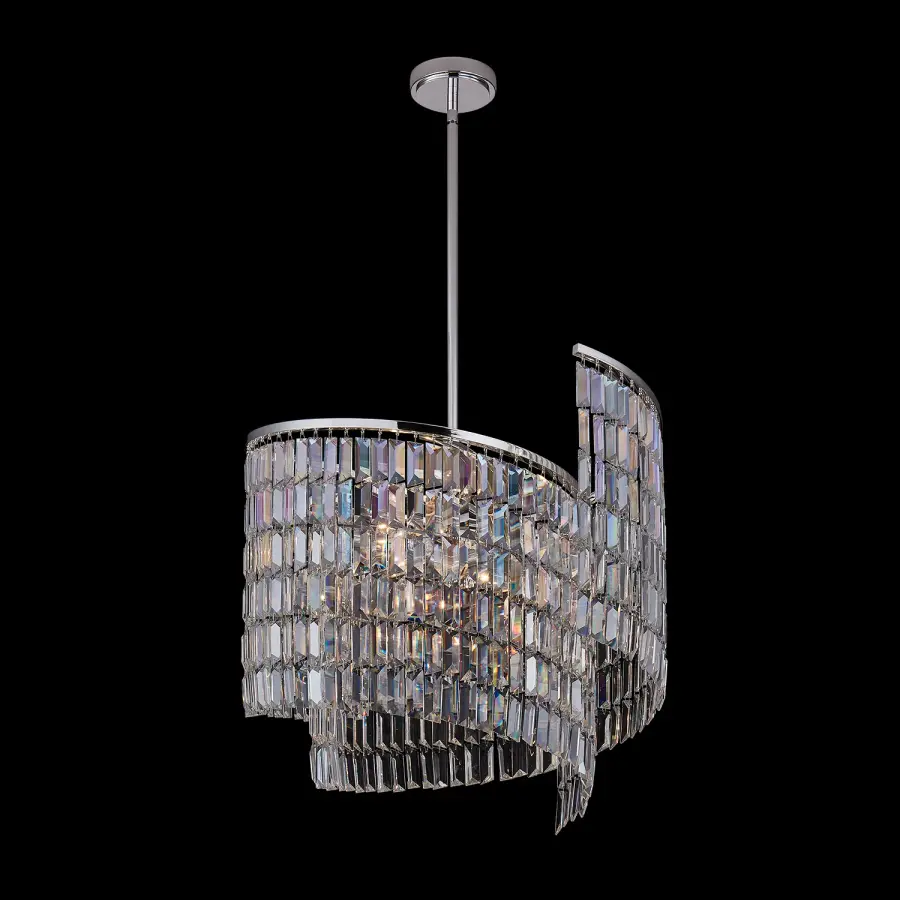 Vortice 22" Crystal Pendant in Polished Silver - Image 1