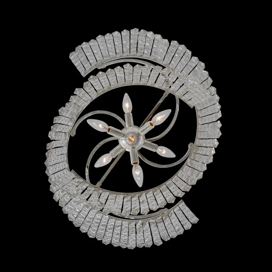 Vortice 22" Crystal Pendant in Polished Silver - Image 2