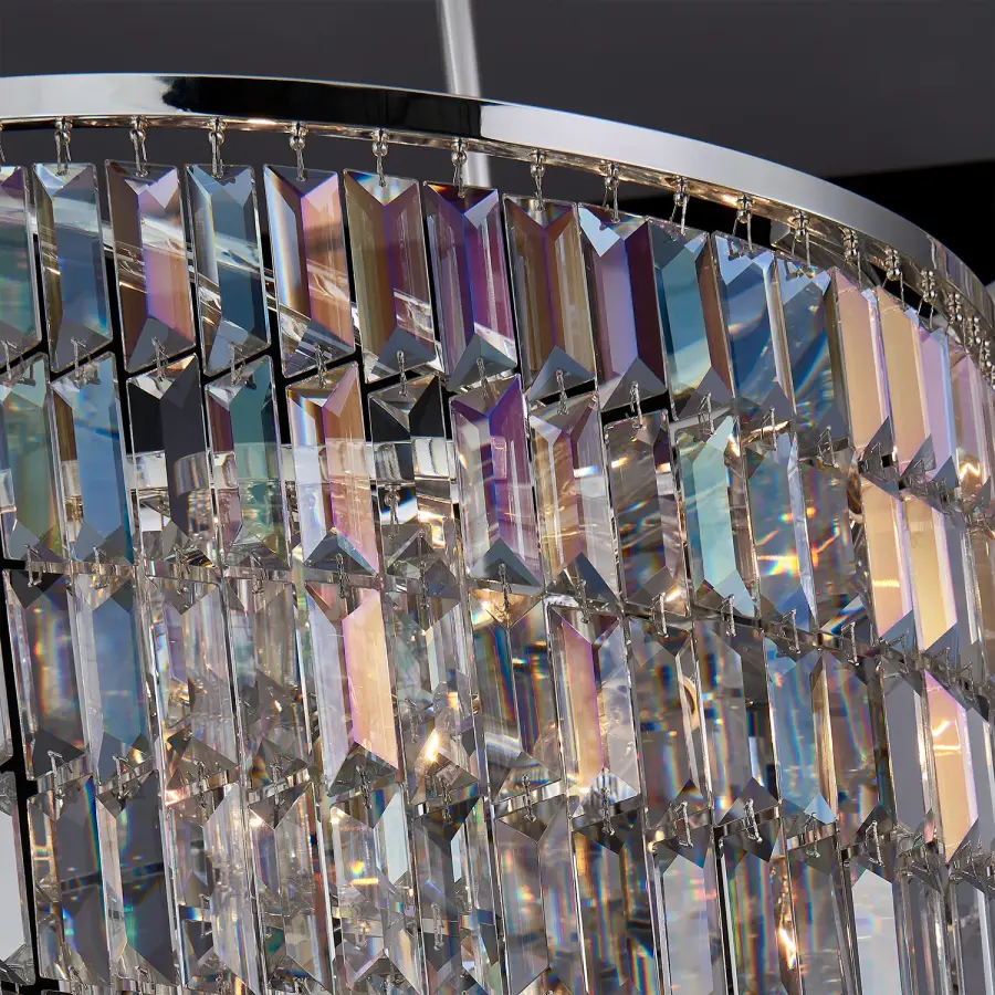 Vortice 22" Crystal Pendant in Polished Silver - Image 3