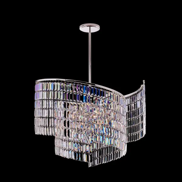Vortice 31" Crystal Pendant in Polished Silver - Image 1
