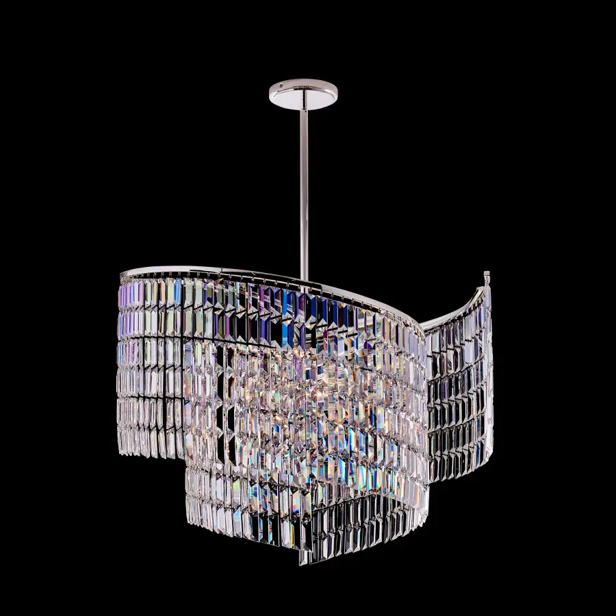 Vortice 31" Crystal Pendant in Polished Silver - Image 1