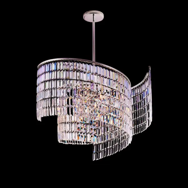 Vortice 31" Crystal Pendant in Polished Silver - Image 2