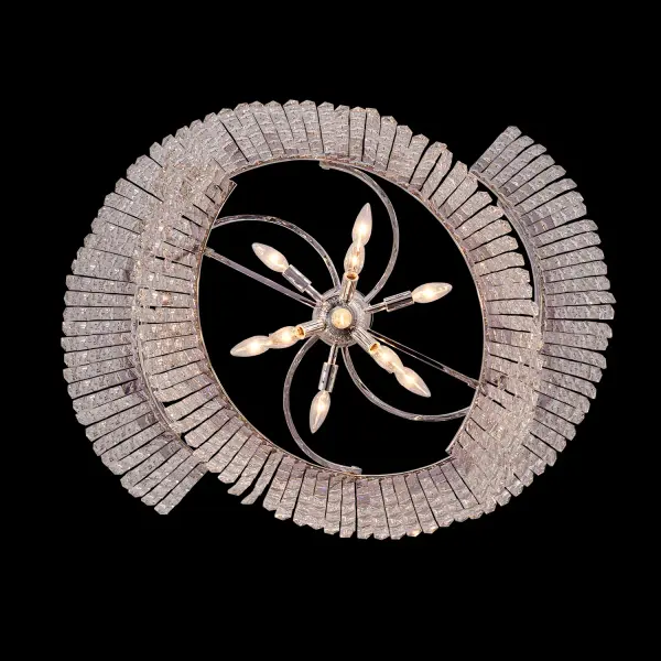 Vortice 31" Crystal Pendant in Polished Silver - Image 3