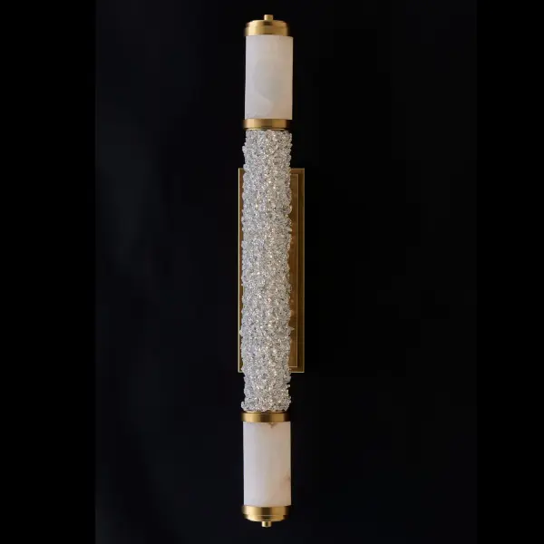 Luxurious Art Deco Bath Light with Natural Alabaster & Brass - Image 3