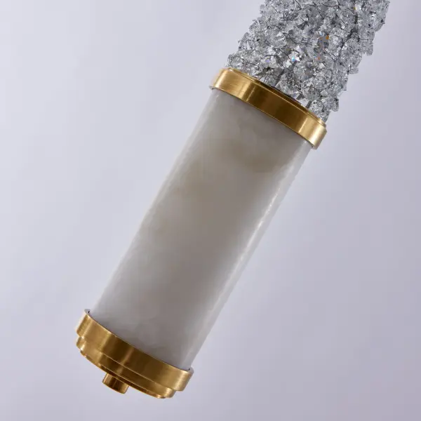 Luxurious Art Deco Mini Pendant with Natural Materials & Integrated LED - Image 3