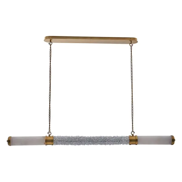 Luxurious Art Deco Linear Pendant with Natural Materials - Image 2