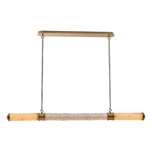 Luxurious Art Deco Linear Pendant with Natural Materials - Image 3