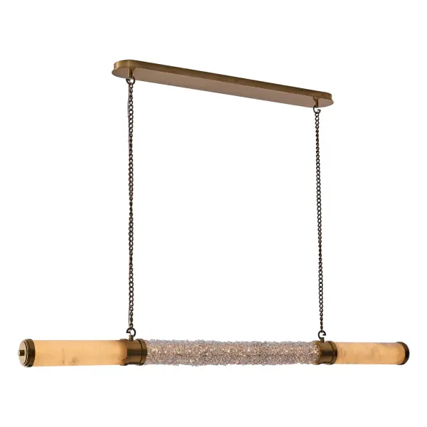 Luxurious Art Deco Linear Pendant with Natural Materials - Image 4