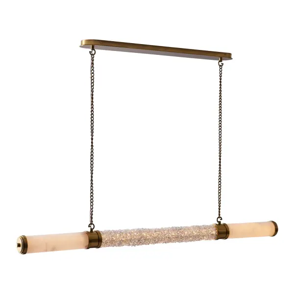 Luxurious Art Deco Linear Pendant with Natural Materials - Image 5