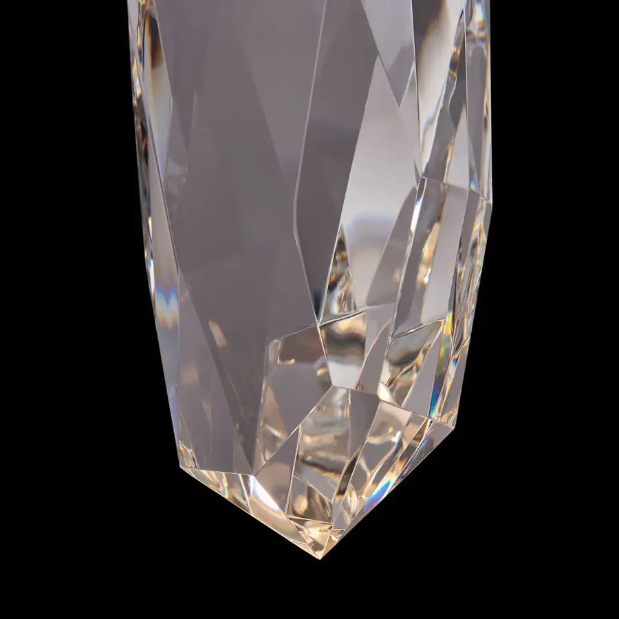 Diamante 1-Light Drop Pendant in Winter Brass - Image 3