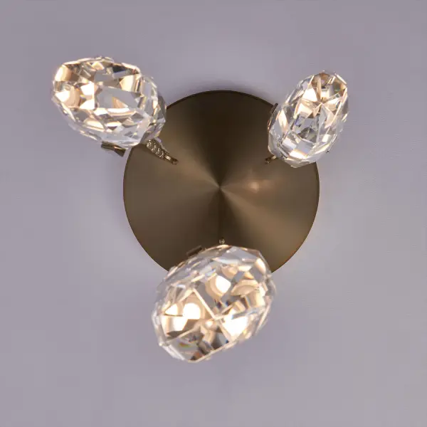 Diamante 3-Light Drop Pendant in Winter Brass - Image 3