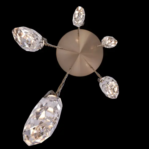 Diamante 5-Light Drop Pendant in Winter Brass - Image 3