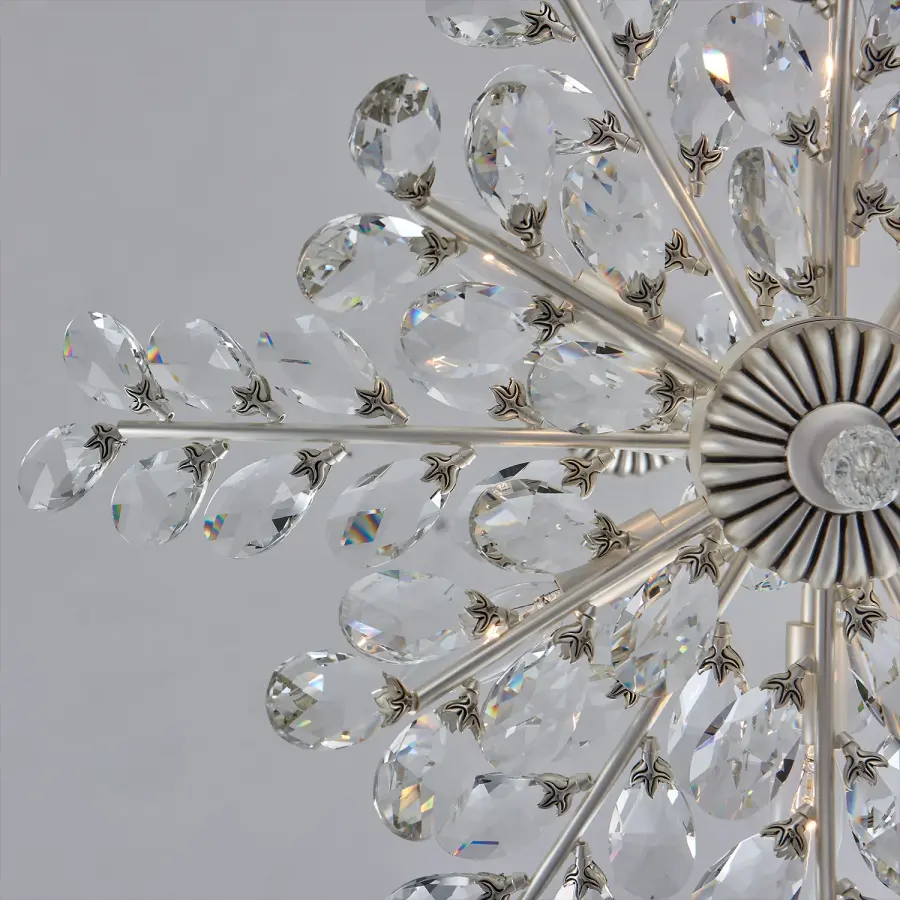 Alloro 26" Clear Crystal Pendant in Pewter - Image 3