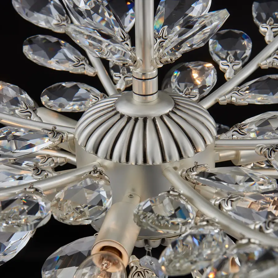 Alloro 26" Clear Crystal Pendant in Pewter - Image 5