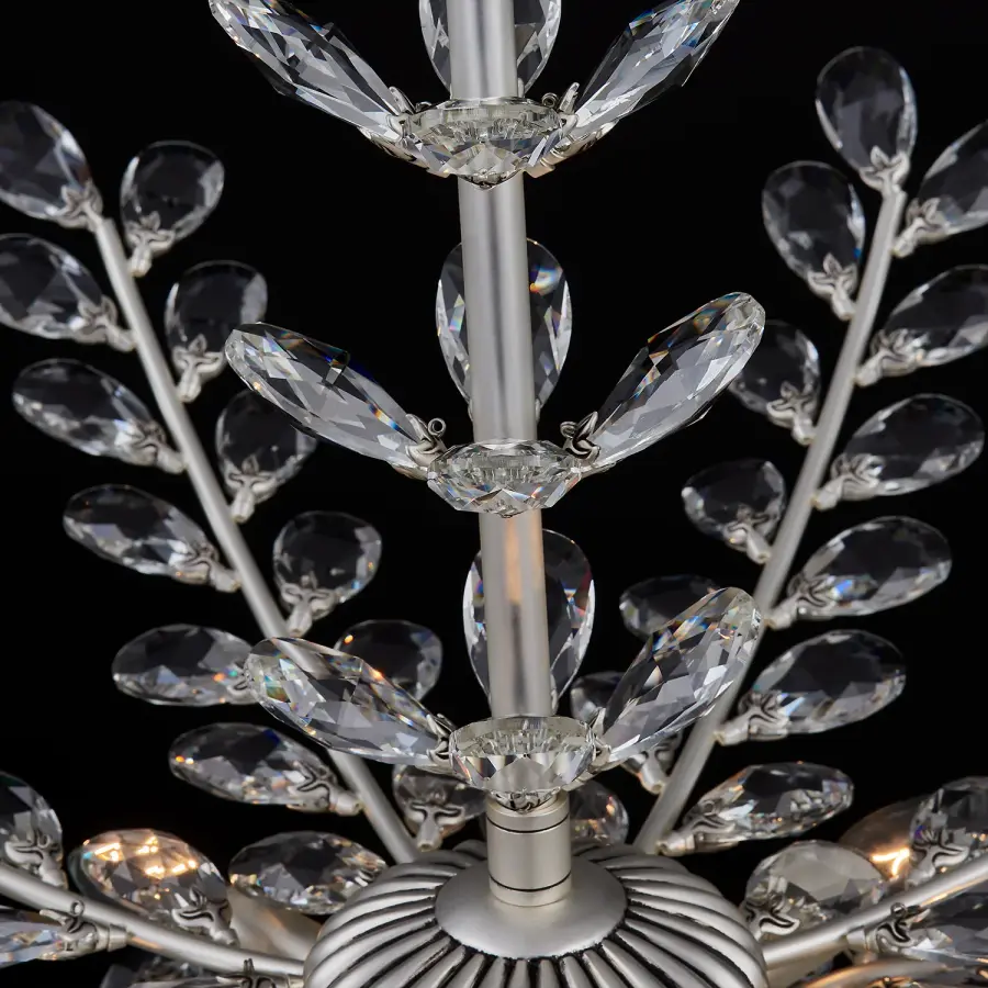 Alloro 32" Clear Crystal Pendant in Pewter - Image 3