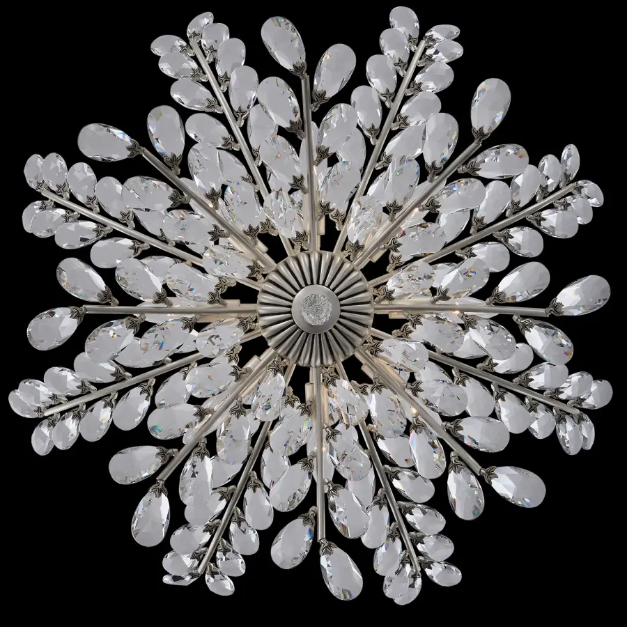 Alloro 32" Clear Crystal Pendant in Pewter - Image 5