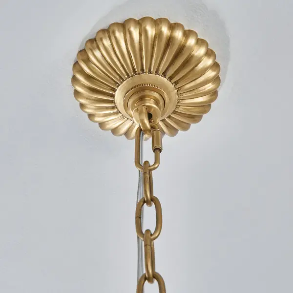 Alloro 32" Emerald Crystal Pendant in True Brass - Image 3