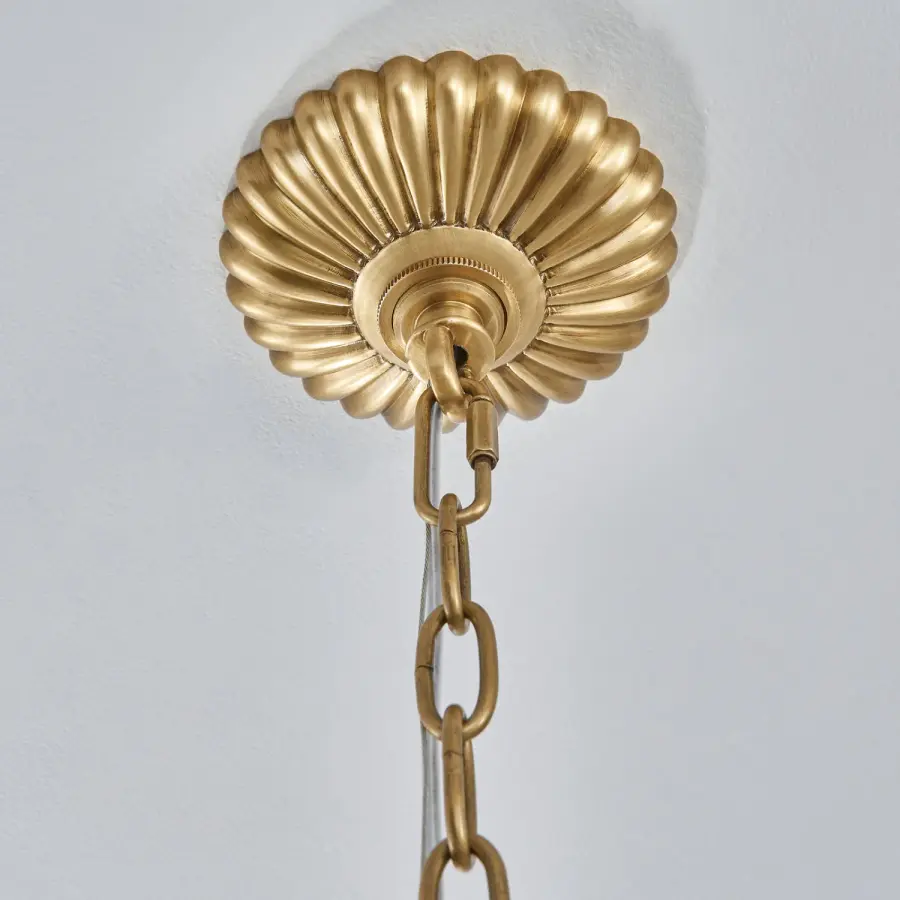 Alloro 32" Emerald Crystal Pendant in True Brass - Image 3