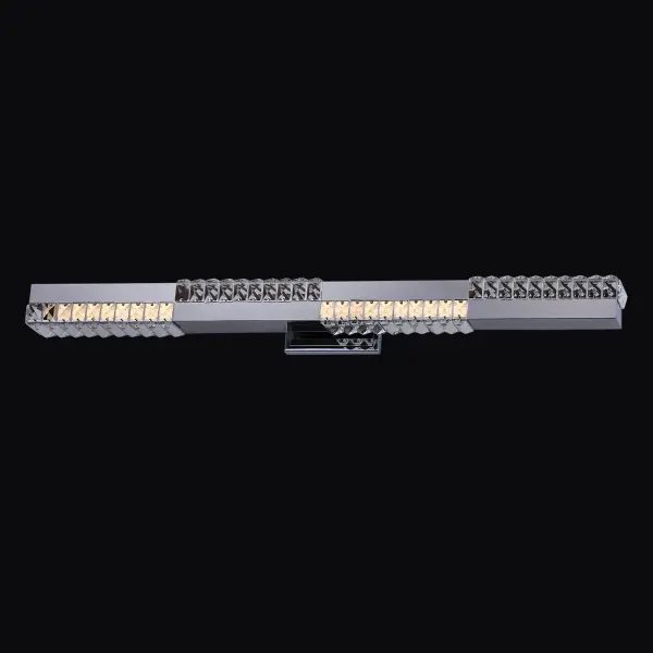 The Dama wall sconce combines elegant crystal design with advanced LED technology, offering both uplight and downlight functionality. Its sleek 4.5-inch profile makes it perfect for low-ceiling spaces while delivering sophisticated illumination. - alternate view