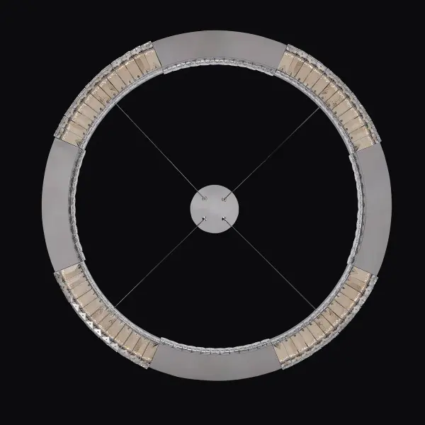 The Dama pendant combines elegant crystal elements with sleek chrome finish in a sophisticated 34-inch linear design. Advanced LED technology provides both uplight and downlight, while the low-profile body makes it perfect for standard ceiling heights. - alternate view