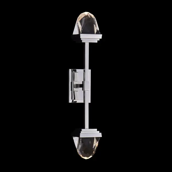 The Taglio LED Wall Sconce transforms lighting into art with its faceted solid crystal blocks and polished brass construction. Drawing from jewelry design principles, this 28-inch statement piece delivers both sculptural beauty and functional LED illumination.