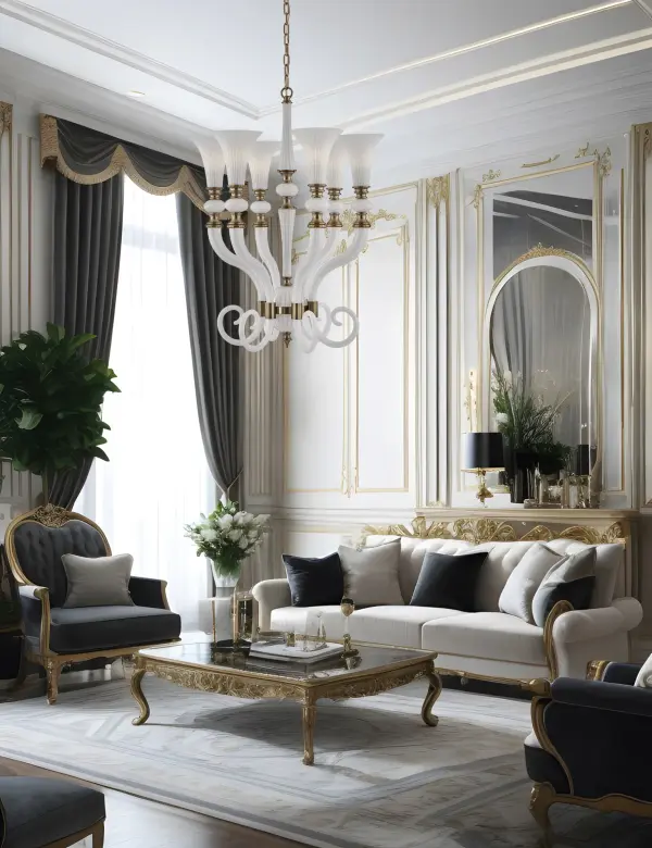 Bianca 28" Chandelier in Winter Brass - Image 6