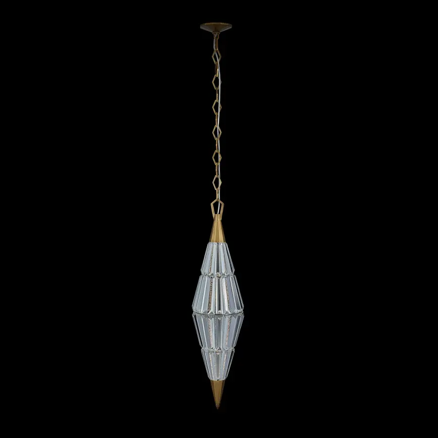 Allungato 1-Light LED Pendant in True Brass - Image 1