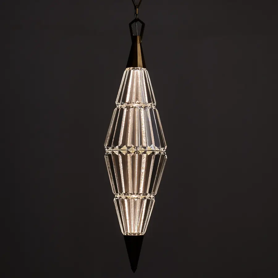 Allungato 1-Light LED Pendant in True Brass - Image 5