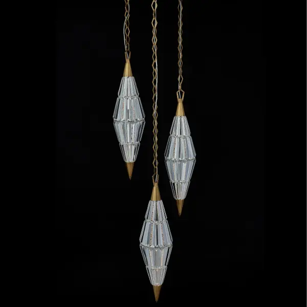Allungato 3-Light LED Pendant in True Brass - Image 2