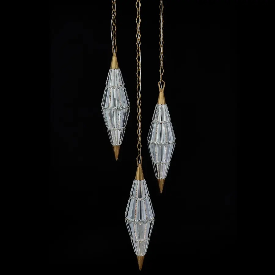 Allungato 3-Light LED Pendant in True Brass - Image 2