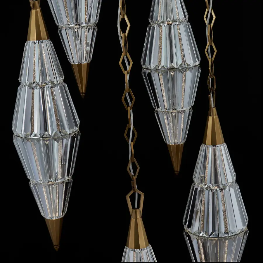 Allungato 5-Light Pendant in True Brass - Image 4