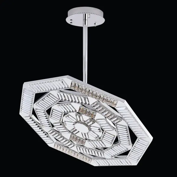 Stunning Oversized Statement Pendant with Geometric Crystal Design - Image 1