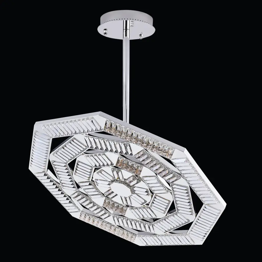 Stunning Oversized Statement Pendant with Geometric Crystal Design - Image 1