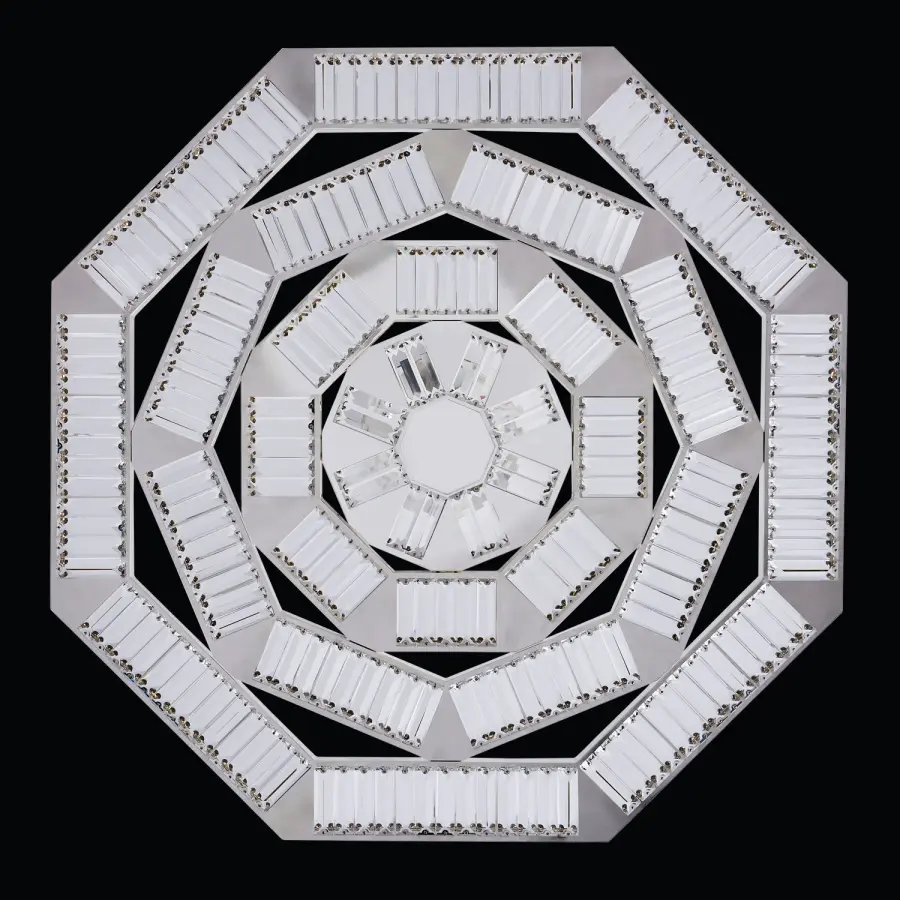 Stunning Oversized Statement Pendant with Geometric Crystal Design - Image 2