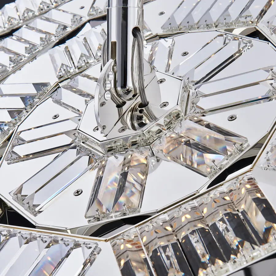 Stunning Oversized Statement Pendant with Geometric Crystal Design - Image 3