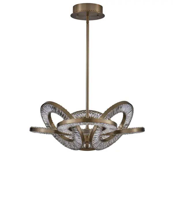 Rotondo Crystal LED Pendant in Winter Brass - Image 6