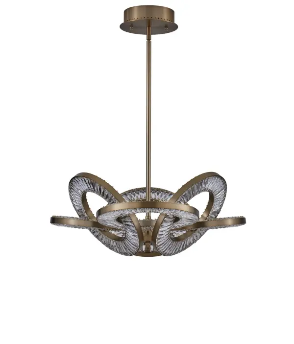 Rotondo Crystal LED Pendant in Winter Brass - Image 7
