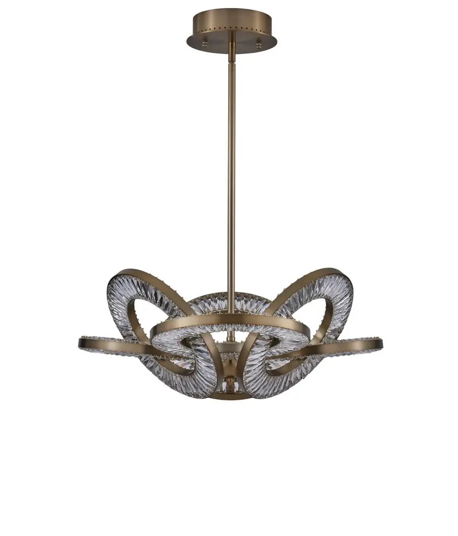 Rotondo Crystal LED Pendant in Winter Brass - Image 7