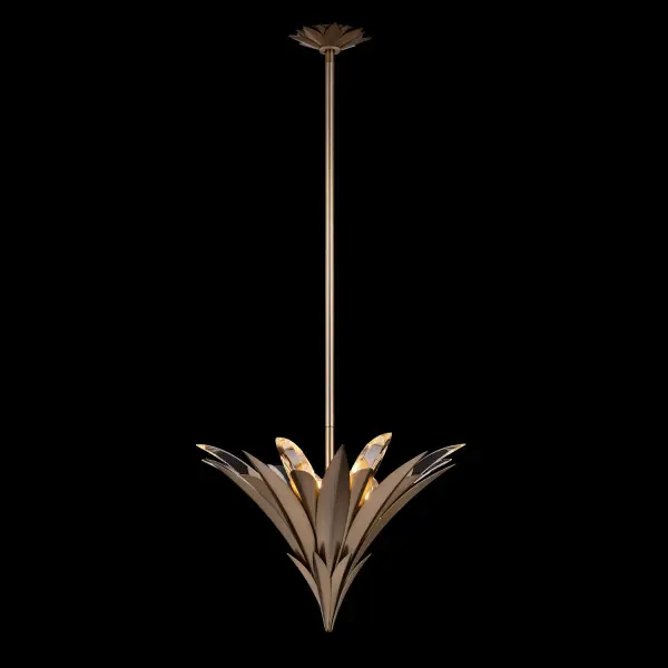 Roche 18" Crystal Pendant in Winter Brass - Image 1