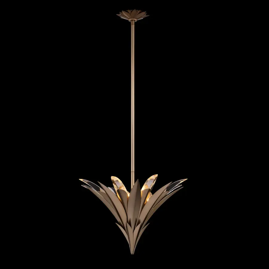 Roche 18" Crystal Pendant in Winter Brass - Image 1