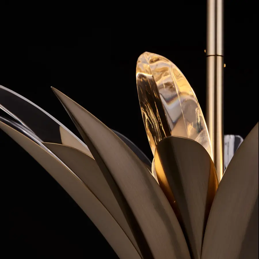 Roche 18" Crystal Pendant in Winter Brass - Image 5