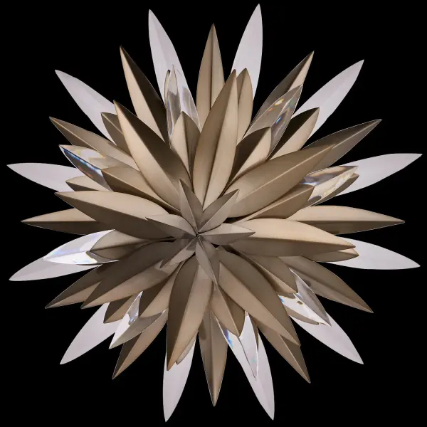 Roche 2-Tier Crystal Pendant in Winter Brass - Image 2