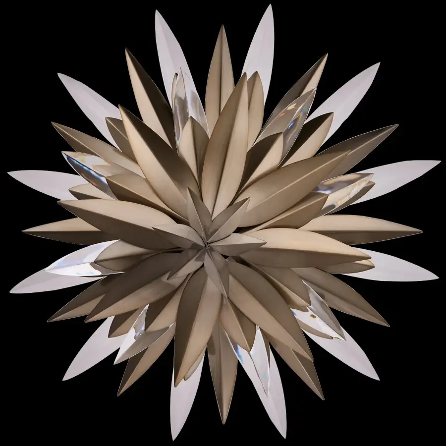 Roche 2-Tier Crystal Pendant in Winter Brass - Image 2