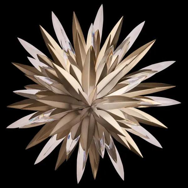 Roche 3-Tier Crystal Pendant in Winter Brass - Image 3
