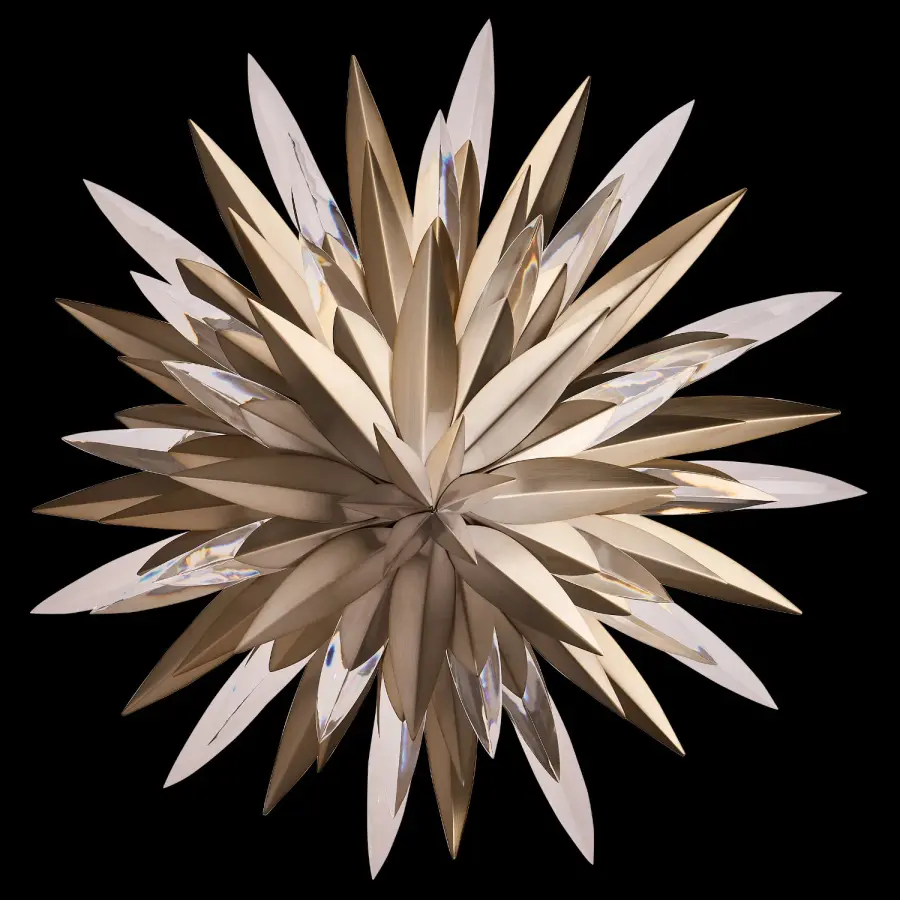 Roche 3-Tier Crystal Pendant in Winter Brass - Image 3